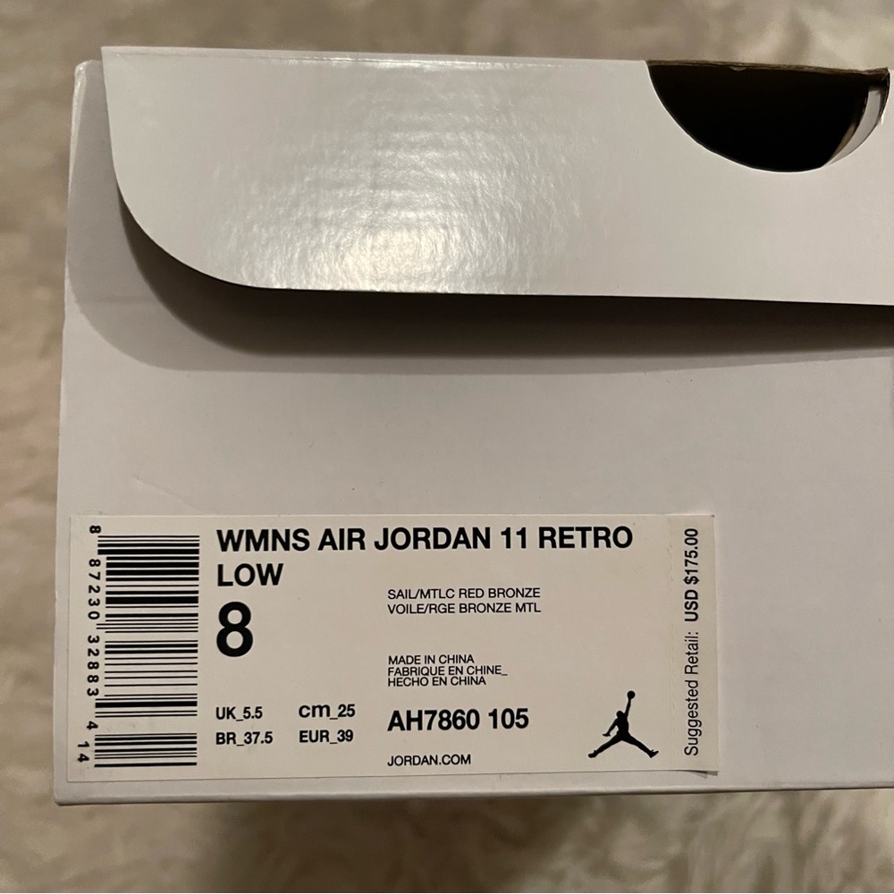 💖 8 Women’s Jordan Retro 11 Low Sail/Metallic Bronze “Rose Gold” - Picture 8 of 8